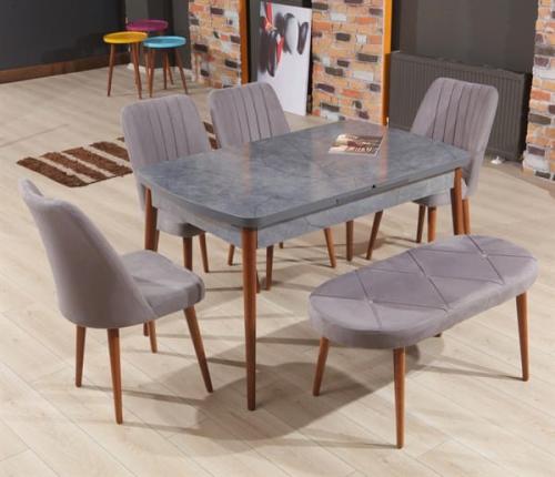 ELITE τραπέζι με ξύλινα πόδια επιφάνεια fiberboard σε χρώμα γκρι. Διαστάσεις. Μ130 40* Π.80 Υ.75εκ. Βάρος. 35kg          Συσκευασία.1  <br>